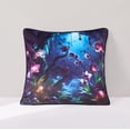thumbnail image 2 of Lush Decor Fantasy Orchids Decorative Throw Pillow Single 20" W X 20" L Blue - Square Pillow - Velvet Pillows - Floral Throw Pillow - Gothic Fairytale Decor, 2 of 8