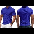 thumbnail image 3 of Camisa Casual de Corta para Hombre - Colección de Colores Lisos - Verano 2025 Azul Real L, 3 of 7