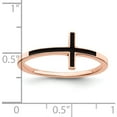 thumbnail image 3 of Sterling Silver Rose Gold-Plated Antiqued Sideways Cross Ring (Size 8) Made In United States qr5882p-8, 3 of 5