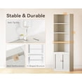 thumbnail image 6 of Casaottima Bookshelf and Bookcase with Doors, Floor Standing 6-Tier Shelf Display Storage Shelves, Tall Bookcases for Home Office, Living Room, White 2 Pack, 6 of 7