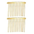 thumbnail image 1 of Unique Bargains 2 Pcs No Slip Hair Side Combs Accessories Metal 2" Gold Tone, 1 of 6