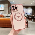 thumbnail image 3 of SaniMore Case for iPhone 14 Pro Max 6.7" 2022, Cute Luxury Soft Plating Bumper Shockproof TPU Thin Lightweight Magnetic Shell Wireless Charging Girly Anti-drop Shell for iPhone 14 Pro Max, Pink, 3 of 9