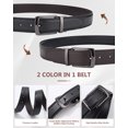 thumbnail image 3 of AWAYTR Men Reversible Leather Belt - 1.33'' Wide Genuine Leather Dress Belt for Casual and Business Wear, 3 of 7