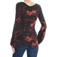 thumbnail image 3 of FREE PEOPLE $78 Womens New 1199 Black Printed Long Sleeve Scoop Neck Top XS B+B, 3 of 3