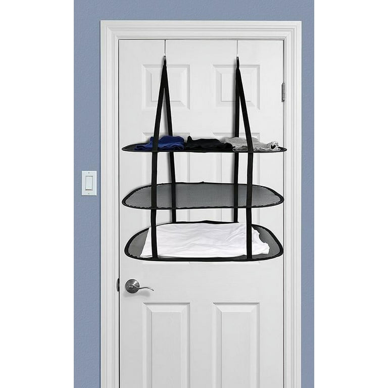 Gray Over-the-Door or Wall Mount 2-Tier Folding Drying Rack