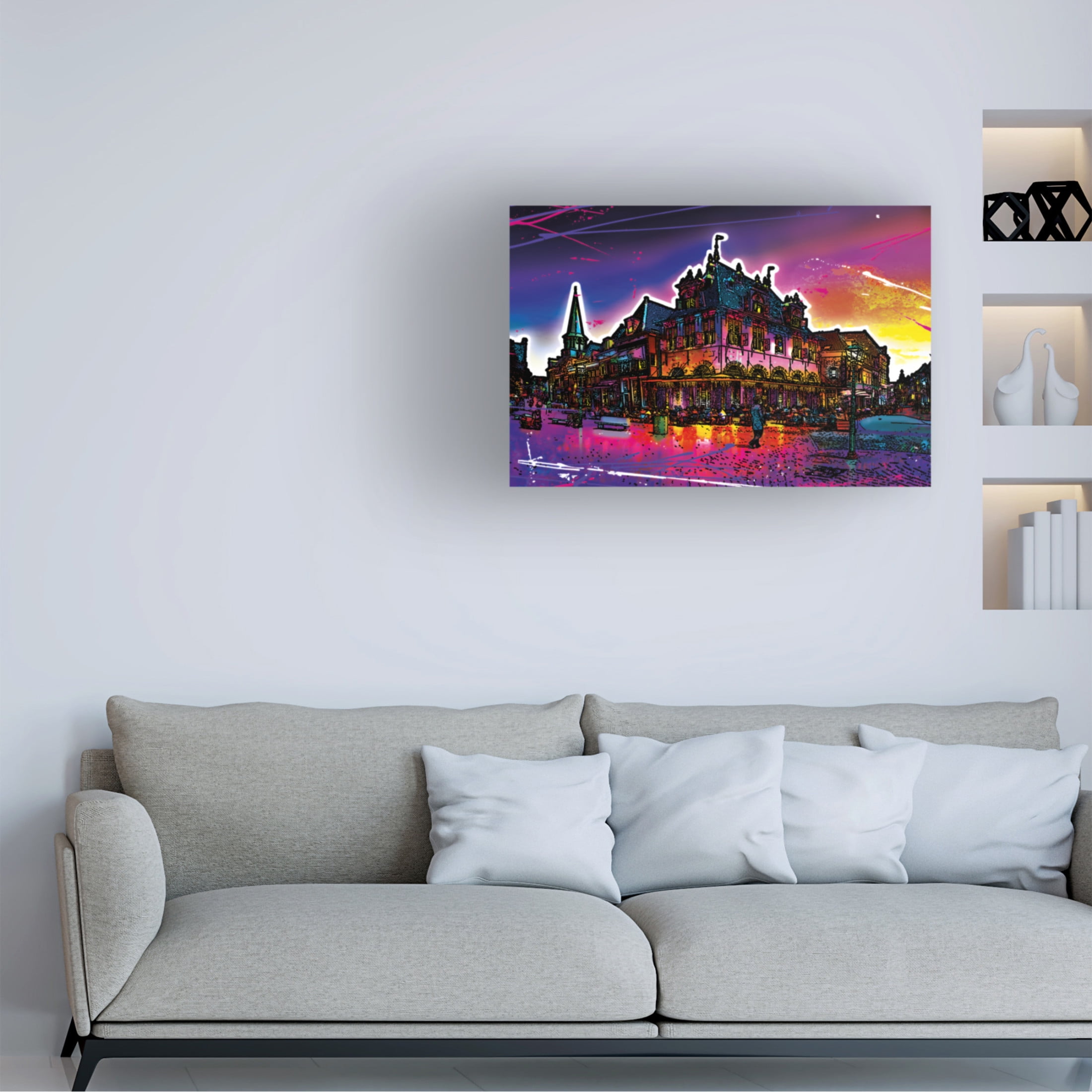 Canvas Wall Art - Ray Heere 'Colorful Cityview Of Dutch City Of Hoorn' Wall Art for Living Room, Bedroom, or Office Décor by Trademark Fine Art - 24 x 16 Inches