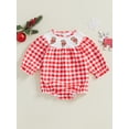 thumbnail image 4 of My Frist Christmas Baby Girl Outfit Newborn Christmas Tree Smocked Bubble Romper 0 3 6 12 18 Months Cute Christmas Clothes, 4 of 8