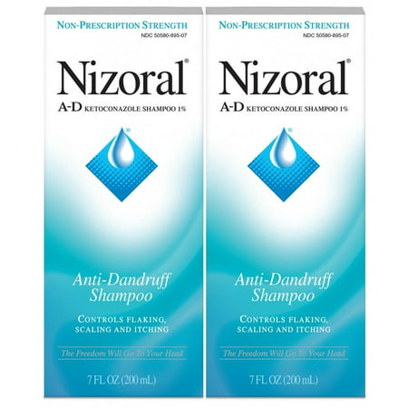 2 Pack, Nizoral A-D Anti-Dandruff Shampoo, 14 Oz