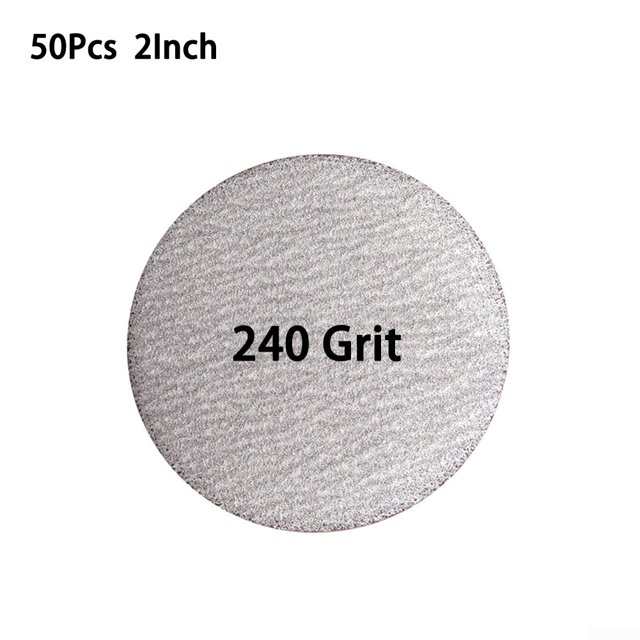 50PCS 2 Inch Hook & Loop White Dry Sanding Disc Semi-Brittle Corundum Sandpaper