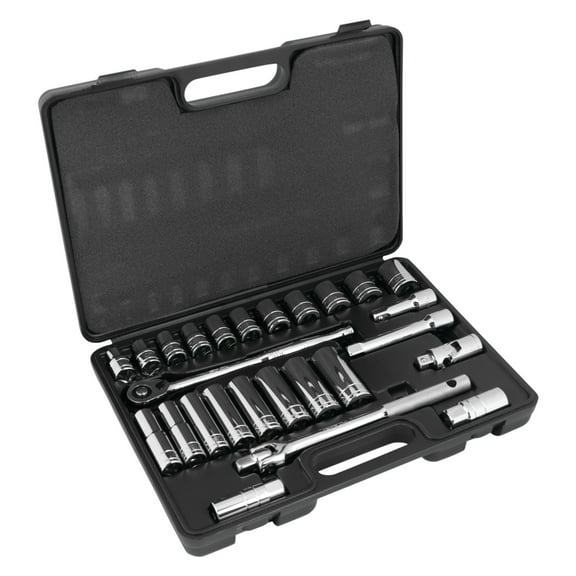 Performance Tool W32901 1/2-Inch Drive SAE Socket Set, 26-Piece, 1-Pack