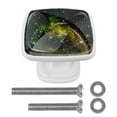 thumbnail image 1 of 4 Pieces Set Drawer Pulls Handle Square Wardrobe Cabinet Knobs with Stainless Steel Screws Furniture Kitchen Decor, 1 of 5
