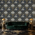 thumbnail image 6 of Baroque Peel and Stick Wallpaper Classic Navy Damask Fabric Ornate Gold Floral Baroque Wall Mural 23.6in x 9.8ft Self Adhesive Removable Wall Paper Renter Friendly Wallpaper for Bedroom Livingroom, 6 of 8