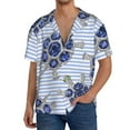 thumbnail image 3 of Sigee Turtle with Blue Stones Print Men's Shirts Casual Button Down Short Sleeve Summer Beach Shirt Hawaiian Vacation Shirts Tee Shirt-4X-Large, 3 of 7