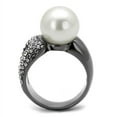 thumbnail image 3 of Luxe Jewelry Designs Women's Light Black IP Stainless Steel Ring with Synthetic White Pearl, Size 7, 3 of 4