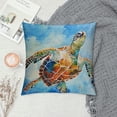 thumbnail image 2 of PHYHOO Watercolor Ocean Turtle Seas Marine Animal Pattern Super Soft Square Pillowcase Decorative Cushion Case Cover Decor Home Sofa Bed Coastal Pillow Covers White, 2 of 5