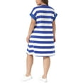 thumbnail image 4 of Agnes Orinda Plus Size Tunic Dress for Women 2025 Summer Short Sleeve Striped Casual t Shirt Dress 2X Royal Blue, 4 of 7
