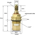 thumbnail image 2 of ReplacementCompatible Faucet Cartridge Stem 20 Splines on broach x 53mm (PAIR Hot & Cold), 2 of 5