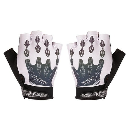 

Cycling Gloves Bike Figngerless Shockproof Breathable Gloves White L