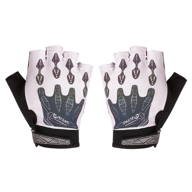 Guantes pesca, seguro agarre, para hombre, mujer, absorción de golpes para , pesca, kayak, navegación, de carretera MTB Blanco L