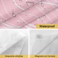thumbnail image 4 of No Hook Pink Purple Ombre Shower Curtain with Snap in Liner Set, Modern Abstract Striped Polka Dots Waterproof Fabric Bathroom Curtains with See Through Top Window, Hotel Style Long 72 x 78 Inch, 4 of 9