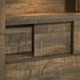 thumbnail image 4 of Bowery Hill Solid Wood Twin Bookcase Panel Bed with Bluetooth in Walnut, 4 of 14
