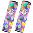 thumbnail image 2 of 2 Pcs Seat Belt Strap Covers Pad for Car Soft Flannel Car Seat Belt Shoulder for All Cars Kawaii Daisy Pop Art, 2 of 8