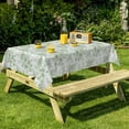 thumbnail image 6 of Aofoto Floral Tablecloth 60x120 Inches Rectangle Flower Spring Table Cloth Stain Resistance Restaurant, Picnic, Indoor and Outdoor Decoration Dining Green, 6 of 6