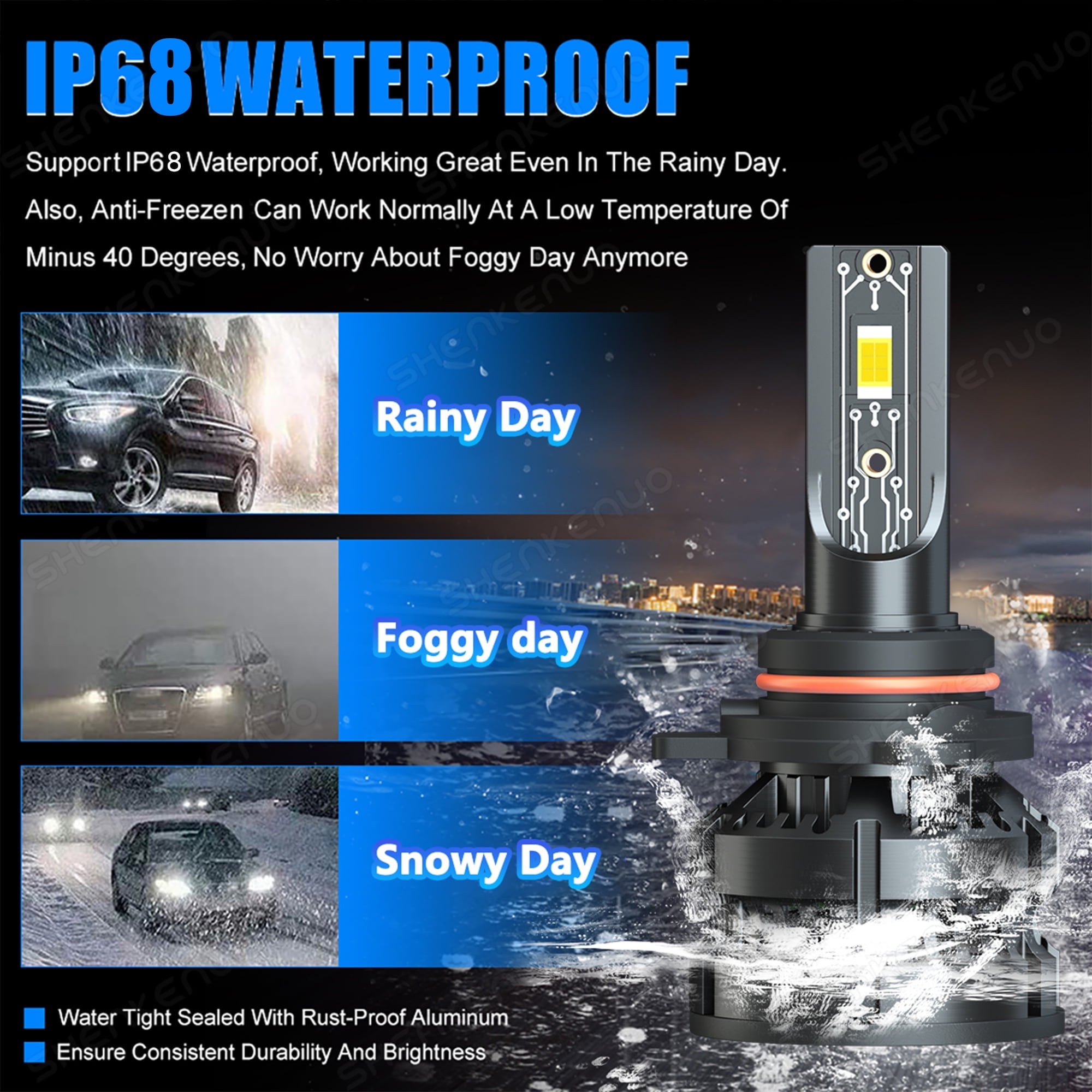 Car bulbs For 2015-2021 Dodge Challenger LED Headlight Bulbs 9012 High Low Beam H11 Fog Light Kit 20000LM 6000K White 4PCS
