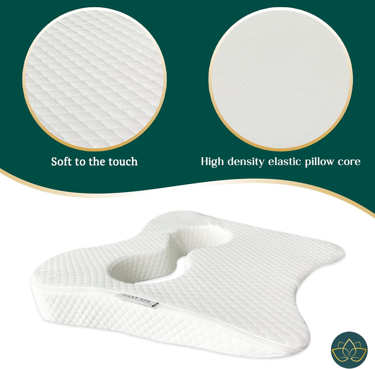 EASY SPA Massage Table Breast Pillow, Massage Table Pillow, Wedge Cushion,Bust Sizes(AA-C), Prone Pillow for After Breast Surgery