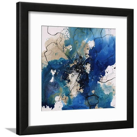Allure Framed Art - Alluring Blossom II Blue Floral Abstract Flower Framed Print Wall Art By Rikki Drotar