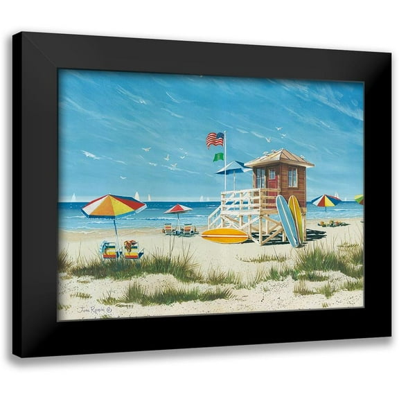 Rossini, John 14x12 Black Modern Framed Museum Art Print Titled - Beach Colors