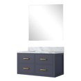 thumbnail image 3 of Blue Bathroom Vanity 36 In. W X 22 D, Marble Countertop, Included 34 Mirror, Soft Close, Wood & D For Bathroom, Top, Solid Materials, 3 of 3