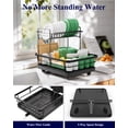 thumbnail image 3 of Kitsure 2-Tier Dish Drying Rack for Kitchen Counter, Stainless Steel Dish Drainer with Cutlery Holder, Sink Organization and Storage Rack for Plates, Bowls and Cups, 12" W x 15" L, Black, 3 of 8
