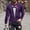Purple, variant on Oplxuo Fake Tuxedo Shirts for Men Novelty Bowtie Printed Long Sleeve T-Shirt Crewneck Pullover Funny Graphic Tee Tops