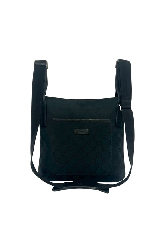 Pre-Owned GUCCI GG Logo Pattern Canvas Leather Genuine Shoulder Bag Sacoche Pouch Crossbody...
