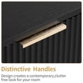 thumbnail image 4 of Hassch Modern Fluted Nightstand with 2 Drawers & Open Shelf, Black Compact Bedside Table for Small Bedrooms/Home Office, 15.75"L x 17.72"W x 27.56"H, 4 of 10