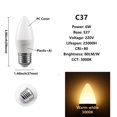 thumbnail image 1 of Bombilla Led para decoración del hogar, lámpara blanca cálida y fría, 12 piezas, 220V, C37, 3W-7W, E27, B22, E14, 1 of 4
