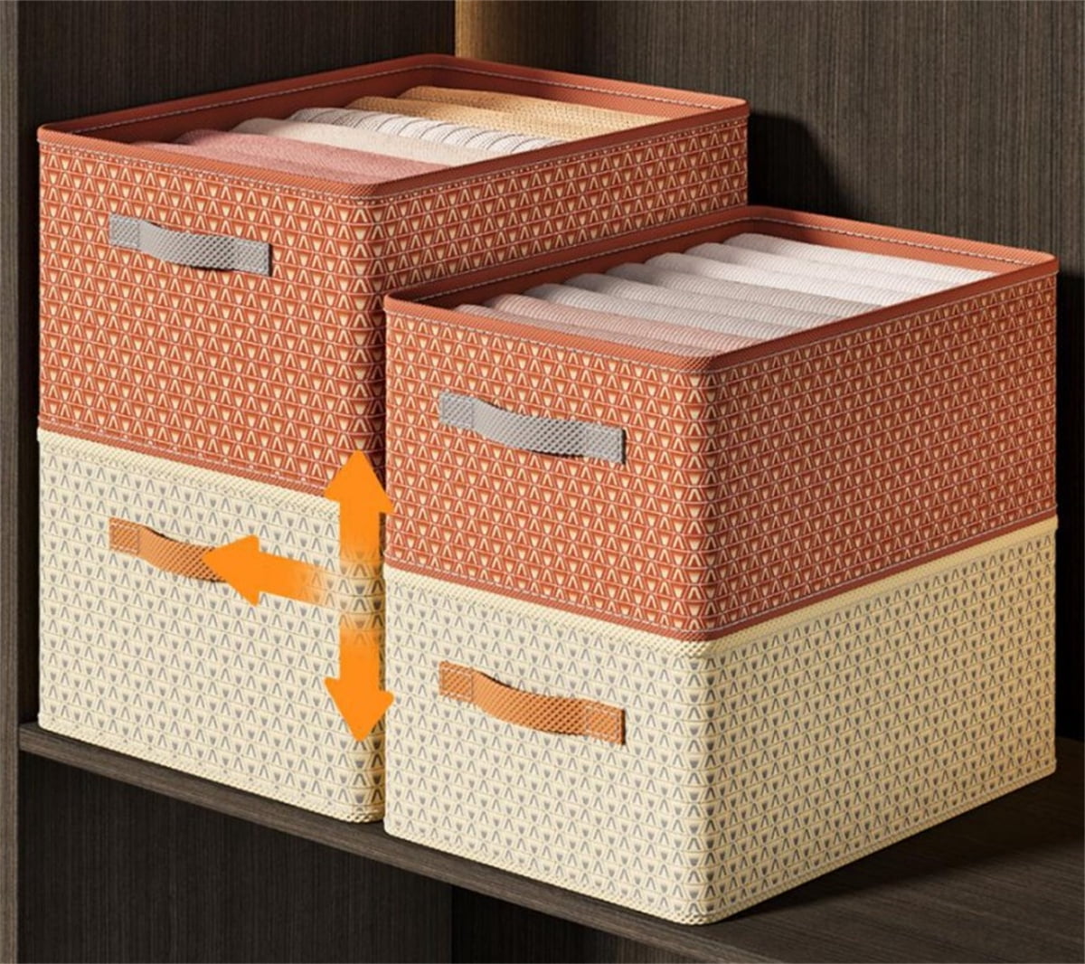 Bexikou Large Collapsible Storage Bin with Lid, Decorative Box, Cube, Organizer,Reusable Container for Home Office Shelf Closet Toys Clothes Sundries
