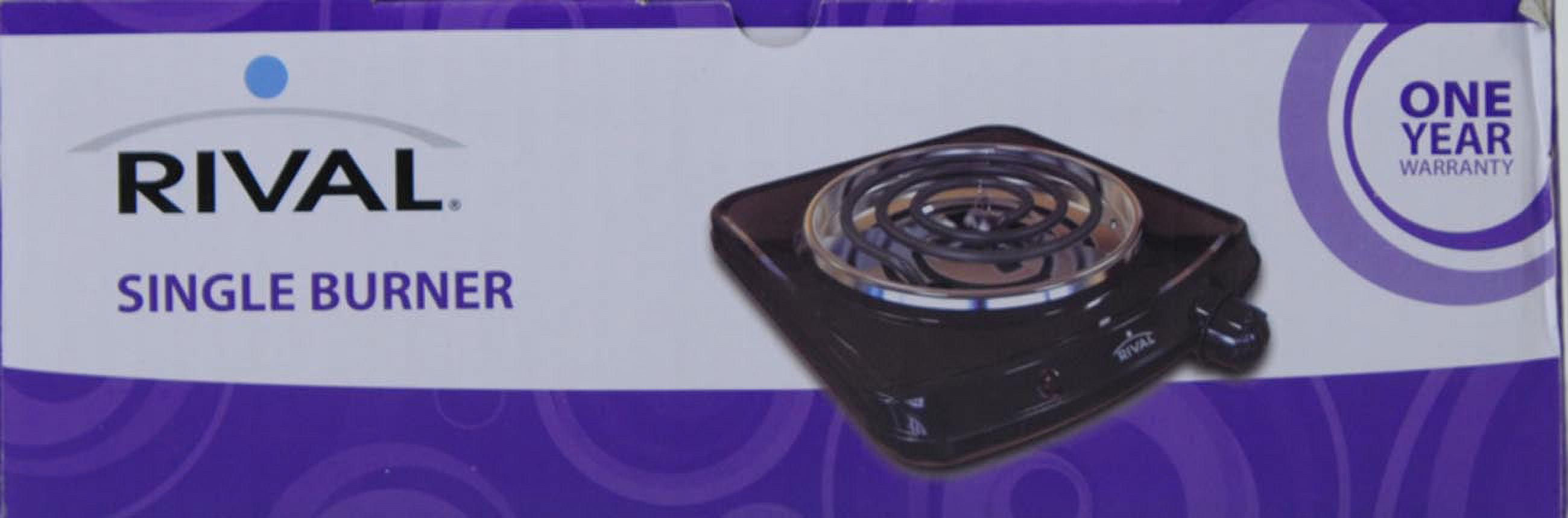Rival Single Burner 145mm 1-Coil Black Countertop Burner
