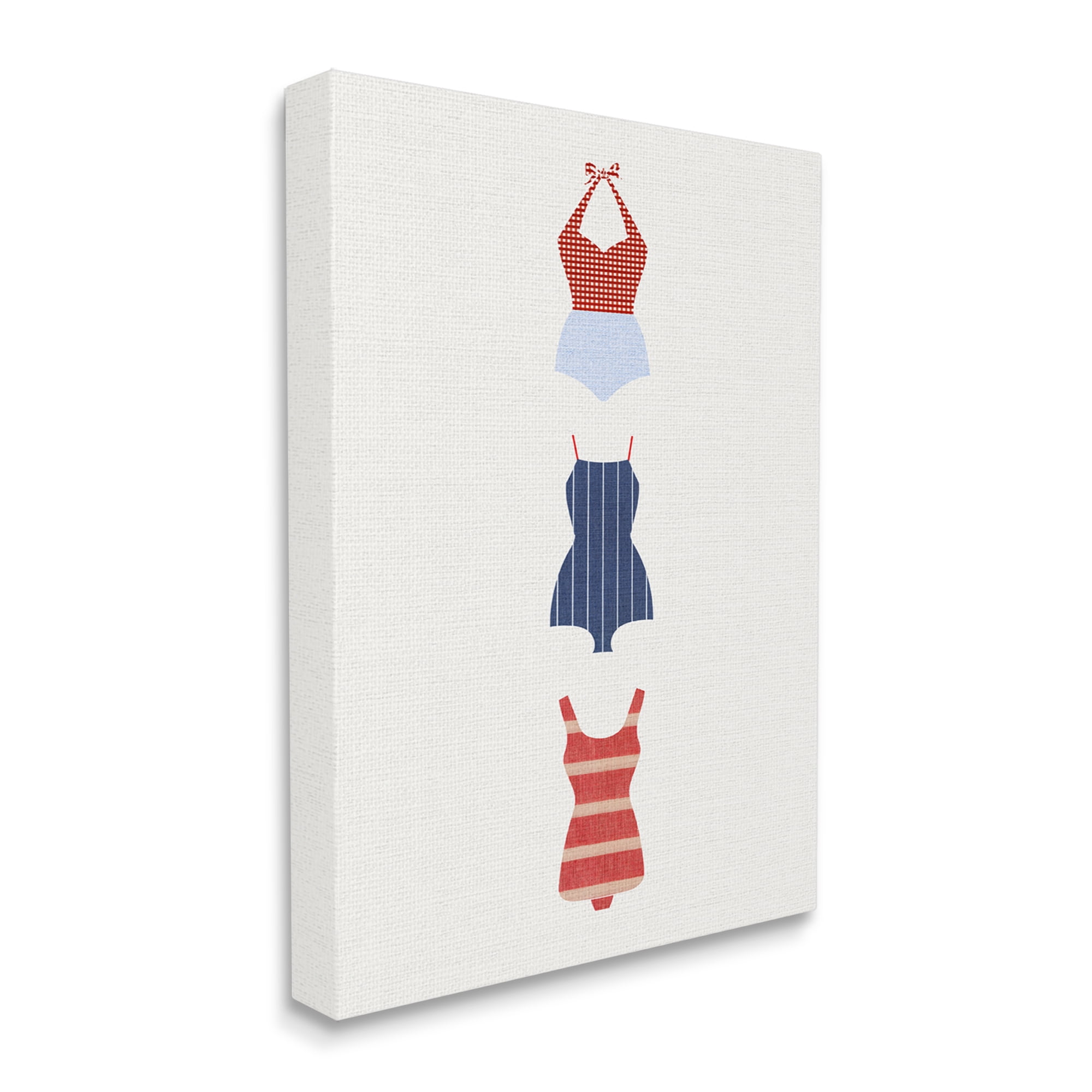 Stupell Industries Nautical Swim Style Beauty & Fashion Painting Gallery Wrapped Canvas Art Print Wall Art, 36 x 48
