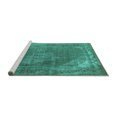 thumbnail image 2 of Ahgly Company Machine Washable Indoor Square Oriental Turquoise Blue Industrial Area Rugs, 3' Square, 2 of 4