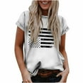 thumbnail image 2 of Lenago Hauts d'Été Grande Taille Mignons pour Femmes Mode Décontractée Blouse Ample Jour de l'Indépendance Impression Drapeau Col Rond T-Shirt Chemises Blouse Imprimée Tee Tenues du 4 Juillet pour Femmes, 2 of 9