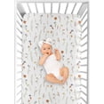 thumbnail image 4 of Sweet Jojo Designs Watercolor Floral Garden Green Beige and Blue Fitted Crib Sheet, 4 of 6
