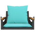 thumbnail image 2 of vidaXL Swing Bench with Cushions Black 63x62x40 cm Poly Rattan, 2 of 5