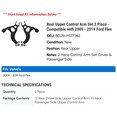 thumbnail image 2 of Rear Upper Control Arm Set 2 Piece - Compatible with 2009 - 2019 Ford Flex 2010 2011 2012 2013 2014 2015 2016 2017 2018, 2 of 2