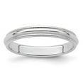 thumbnail image 3 of 925 Sterling Silver Rhodium-plated 3mm Half Round Milgrain Band Ring Size 10.5, 3 of 6