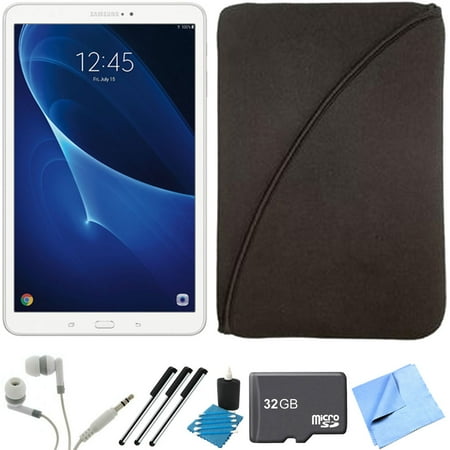 Samsung Galaxy Tab A 16GB 10.1-inch Tablet & Accessories Bundle includes Tablet, 32GB microSD Memory Card, 3 Stylus Pens, Protective Sleeve, Metal Ear Buds, Cleaning Kit and Microfiber Cloth