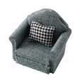 thumbnail image 1 of Sofá individual en miniatura, sillón decorativo de tela con almohada, para niños verde oscuro, 1 of 9