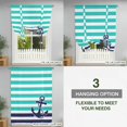 thumbnail image 3 of Tie Up Curtains for Windows Turquoise Stripes Valance Adjustable Balloon Curtain Navy Blue Nautical Anchor Tie Up Shades for Kitchen Living Room Bedroom Privacy Curtain Drape 34x45 Inch, 3 of 9