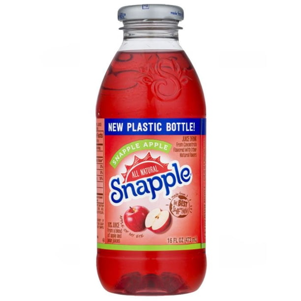 Snapple All Natural Fruit Flavored Teas and Juices, 16 oz Plastic